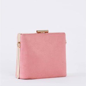 Mauve Chic Suede Clutch Bag